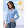 imageTACVASEN Long Sleeve Shirts Women UPF 50 Golf Sun Shirts Exercise SPF Shirt Performance Rash Guard Outdoor Hiking ShirtsLight Blue