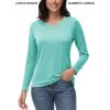 imageTACVASEN Long Sleeve Shirts Women UPF 50 Golf Sun Shirts Exercise SPF Shirt Performance Rash Guard Outdoor Hiking ShirtsLight Green