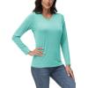 imageTACVASEN Long Sleeve Shirts Women UPF 50 Golf Sun Shirts Exercise SPF Shirt Performance Rash Guard Outdoor Hiking ShirtsLight Green