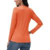 imageTACVASEN Long Sleeve Shirts Women UPF 50 Golf Sun Shirts Exercise SPF Shirt Performance Rash Guard Outdoor Hiking ShirtsOrange