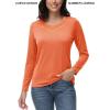 imageTACVASEN Long Sleeve Shirts Women UPF 50 Golf Sun Shirts Exercise SPF Shirt Performance Rash Guard Outdoor Hiking ShirtsOrange
