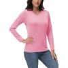 imageTACVASEN Long Sleeve Shirts Women UPF 50 Golf Sun Shirts Exercise SPF Shirt Performance Rash Guard Outdoor Hiking ShirtsPink