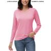 imageTACVASEN Long Sleeve Shirts Women UPF 50 Golf Sun Shirts Exercise SPF Shirt Performance Rash Guard Outdoor Hiking ShirtsPink