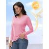 imageTACVASEN Long Sleeve Shirts Women UPF 50 Golf Sun Shirts Exercise SPF Shirt Performance Rash Guard Outdoor Hiking ShirtsPink