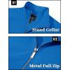 imageTACVASEN Mens Bomber Jacket Lightweight Casual Windproof Running Spring Windbreaker Sportswear OuterwearBlue Green