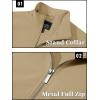 imageTACVASEN Mens Bomber Jacket Lightweight Casual Windproof Running Spring Windbreaker Sportswear OuterwearKhaki