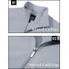 imageTACVASEN Mens Bomber Jacket Lightweight Casual Windproof Running Spring Windbreaker Sportswear OuterwearLight Grey