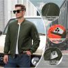 imageTACVASEN Mens Bomber Jacket Windproof Windbreaker Thermal Quilted Jacket Warm Winter Padded CoatsArmygreen