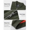 imageTACVASEN Mens Bomber Jacket Windproof Windbreaker Thermal Quilted Jacket Warm Winter Padded CoatsArmygreen