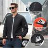 imageTACVASEN Mens Bomber Jacket Windproof Windbreaker Thermal Quilted Jacket Warm Winter Padded CoatsBlack