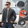 imageTACVASEN Mens Bomber Jacket Windproof Windbreaker Thermal Quilted Jacket Warm Winter Padded CoatsDarkgrey