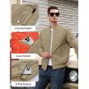 imageTACVASEN Mens Bomber Jacket Windproof Windbreaker Thermal Quilted Jacket Warm Winter Padded CoatsKhaki