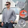 imageTACVASEN Mens Bomber Jacket Windproof Windbreaker Thermal Quilted Jacket Warm Winter Padded CoatsLightgrey