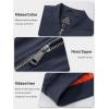 imageTACVASEN Mens Bomber Jacket Windproof Windbreaker Thermal Quilted Jacket Warm Winter Padded CoatsNavy