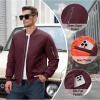 imageTACVASEN Mens Bomber Jacket Windproof Windbreaker Thermal Quilted Jacket Warm Winter Padded CoatsWinered
