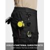 imageTACVASEN Mens Cargo Work Pants Hiking Tactical Waterproof Ripstop Breathable Stretch Pants with 8 PocketsNo BeltBlack