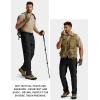 imageTACVASEN Mens Cargo Work Pants Hiking Tactical Waterproof Ripstop Breathable Stretch Pants with 8 PocketsNo BeltBlack