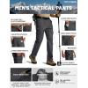 imageTACVASEN Mens Cargo Work Pants Hiking Tactical Waterproof Ripstop Breathable Stretch Pants with 8 PocketsNo BeltDgrey