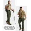 imageTACVASEN Mens Cargo Work Pants Hiking Tactical Waterproof Ripstop Breathable Stretch Pants with 8 PocketsNo BeltGreen
