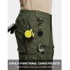 imageTACVASEN Mens Cargo Work Pants Hiking Tactical Waterproof Ripstop Breathable Stretch Pants with 8 PocketsNo BeltGreen