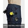 imageTACVASEN Mens Cargo Work Pants Hiking Tactical Waterproof Ripstop Breathable Stretch Pants with 8 PocketsNo BeltNavy