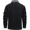 imageTACVASEN Mens Corduroy Jacket Fleece Sherpa Lined Winter Coats Warm Cotton Casual Trucker Cargo Jacket with Multi PocketsBlack