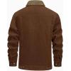 imageTACVASEN Mens Corduroy Jacket Fleece Sherpa Lined Winter Coats Warm Cotton Casual Trucker Cargo Jacket with Multi PocketsBrown