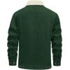 imageTACVASEN Mens Corduroy Jacket Fleece Sherpa Lined Winter Coats Warm Cotton Casual Trucker Cargo Jacket with Multi PocketsGreen