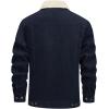 imageTACVASEN Mens Corduroy Jacket Fleece Sherpa Lined Winter Coats Warm Cotton Casual Trucker Cargo Jacket with Multi PocketsNavy