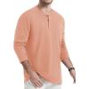 imageTACVASEN Mens Cotton Henley Shirts Long Slevee 3Button with Pocket Moisture Wicking Casual ShirtsApricot