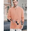 imageTACVASEN Mens Cotton Henley Shirts Long Slevee 3Button with Pocket Moisture Wicking Casual ShirtsApricot