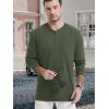 imageTACVASEN Mens Cotton Henley Shirts Long Slevee 3Button with Pocket Moisture Wicking Casual ShirtsArmy Green