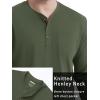 imageTACVASEN Mens Cotton Henley Shirts Long Slevee 3Button with Pocket Moisture Wicking Casual ShirtsArmy Green