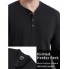 imageTACVASEN Mens Cotton Henley Shirts Long Slevee 3Button with Pocket Moisture Wicking Casual ShirtsBlack