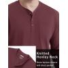 imageTACVASEN Mens Cotton Henley Shirts Long Slevee 3Button with Pocket Moisture Wicking Casual ShirtsBurgundy