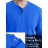 imageTACVASEN Mens Cotton Henley Shirts Long Slevee 3Button with Pocket Moisture Wicking Casual ShirtsColor Blue