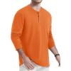 imageTACVASEN Mens Cotton Henley Shirts Long Slevee 3Button with Pocket Moisture Wicking Casual ShirtsDark Orange