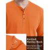 imageTACVASEN Mens Cotton Henley Shirts Long Slevee 3Button with Pocket Moisture Wicking Casual ShirtsDark Orange