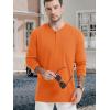 imageTACVASEN Mens Cotton Henley Shirts Long Slevee 3Button with Pocket Moisture Wicking Casual ShirtsDark Orange