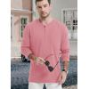 imageTACVASEN Mens Cotton Henley Shirts Long Slevee 3Button with Pocket Moisture Wicking Casual ShirtsGray Pink