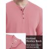 imageTACVASEN Mens Cotton Henley Shirts Long Slevee 3Button with Pocket Moisture Wicking Casual ShirtsGray Pink