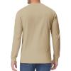 imageTACVASEN Mens Cotton Henley Shirts Long Slevee 3Button with Pocket Moisture Wicking Casual ShirtsKhaki