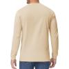 imageTACVASEN Mens Cotton Henley Shirts Long Slevee 3Button with Pocket Moisture Wicking Casual ShirtsLight Apricot