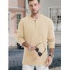imageTACVASEN Mens Cotton Henley Shirts Long Slevee 3Button with Pocket Moisture Wicking Casual ShirtsLight Apricot