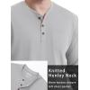 imageTACVASEN Mens Cotton Henley Shirts Long Slevee 3Button with Pocket Moisture Wicking Casual ShirtsLight Gray