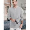 imageTACVASEN Mens Cotton Henley Shirts Long Slevee 3Button with Pocket Moisture Wicking Casual ShirtsLight Gray