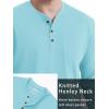 imageTACVASEN Mens Cotton Henley Shirts Long Slevee 3Button with Pocket Moisture Wicking Casual ShirtsLight Lake Blue