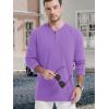 imageTACVASEN Mens Cotton Henley Shirts Long Slevee 3Button with Pocket Moisture Wicking Casual ShirtsLight Purple
