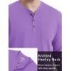 imageTACVASEN Mens Cotton Henley Shirts Long Slevee 3Button with Pocket Moisture Wicking Casual ShirtsLight Purple