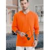 imageTACVASEN Mens Cotton Henley Shirts Long Slevee 3Button with Pocket Moisture Wicking Casual ShirtsOrange